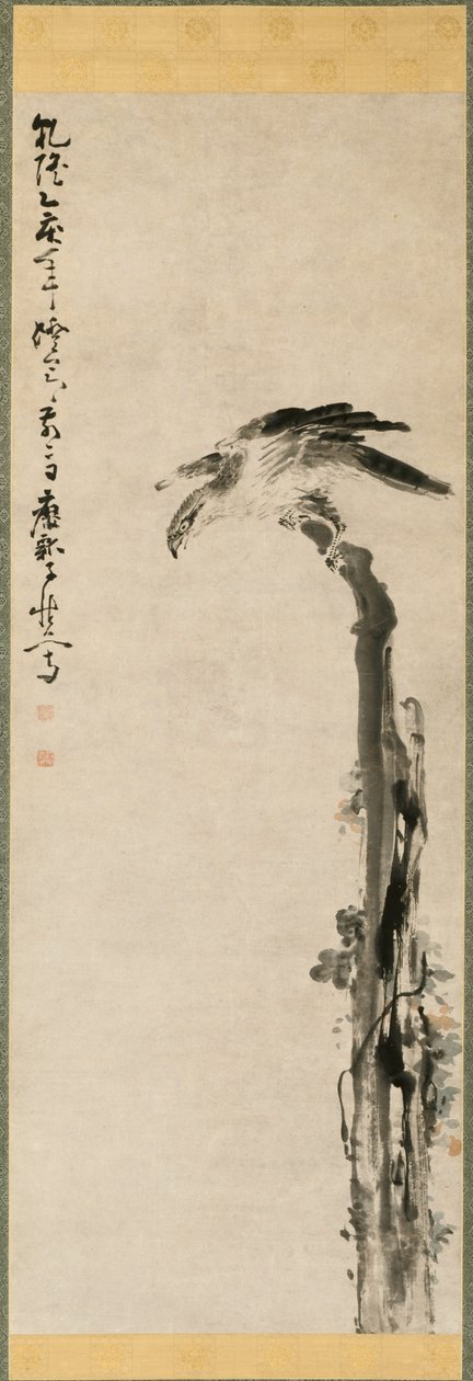 Orel na kmeni stromu, 1755. od Huang Shen