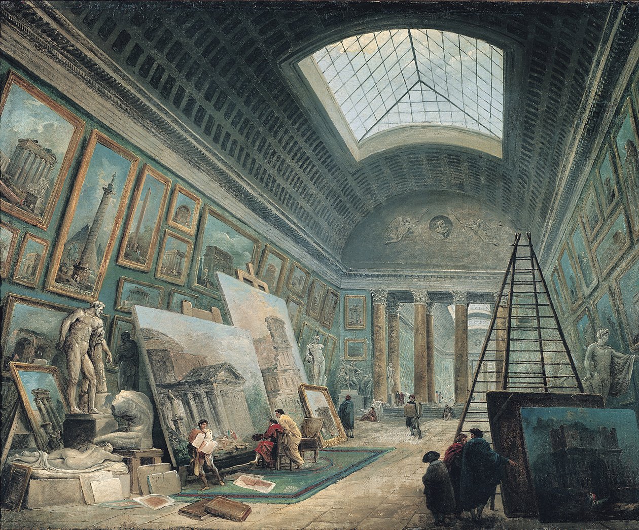 Muzejní galerie se starořímským uměním před rokem 1800 od Hubert Robert