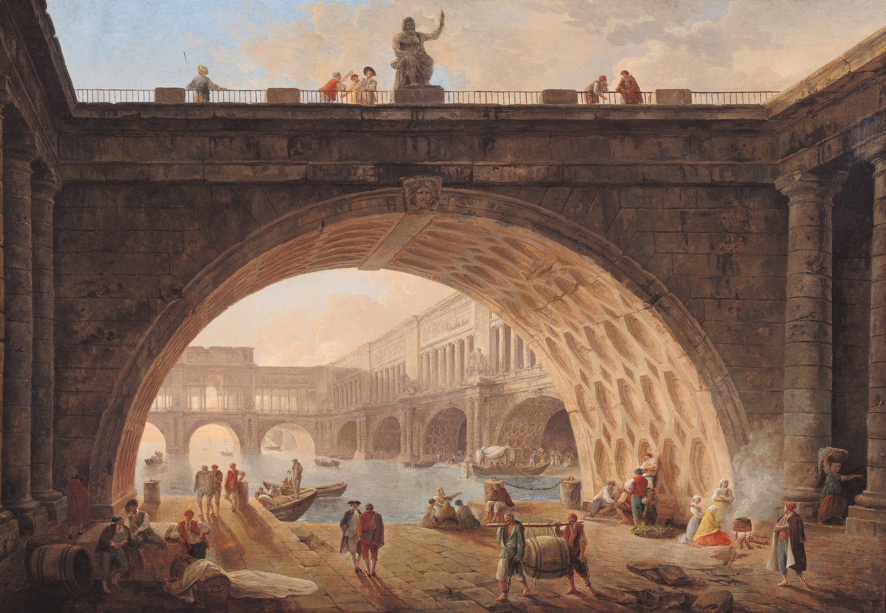 A Port, kolem roku 1760 od Hubert Robert
