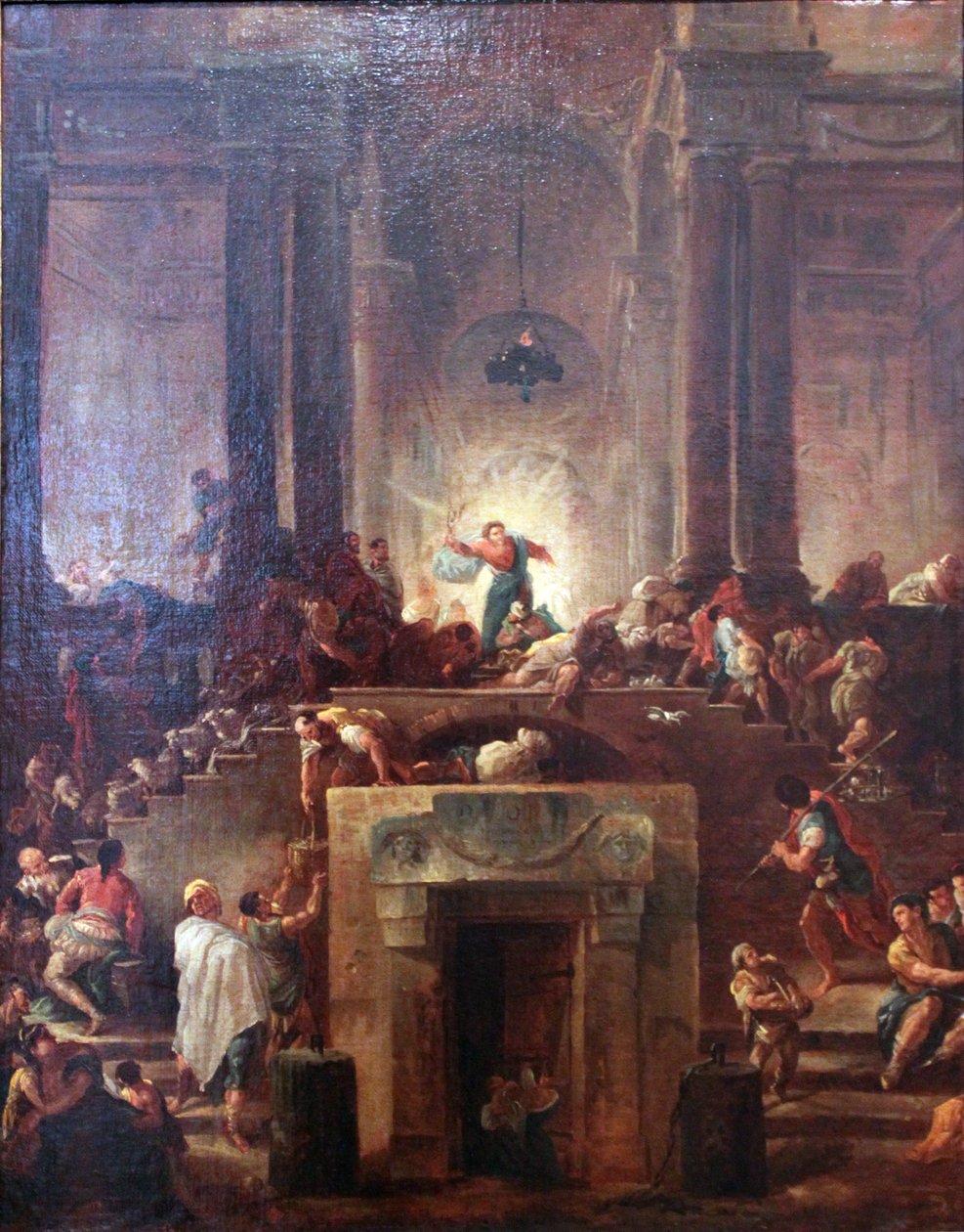 Kristus vyhání směnárníky z chrámu od Hubert Robert