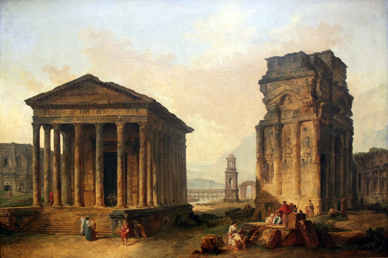 Ruiny Nîmes, Orange a Saint-Rémy-de-Provence od Hubert Robert