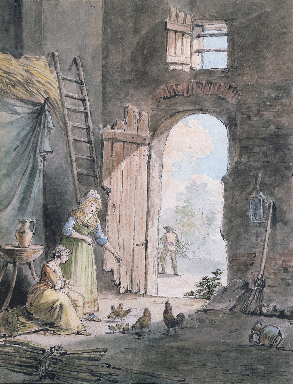 Venkovská rodina od Hubert Robert