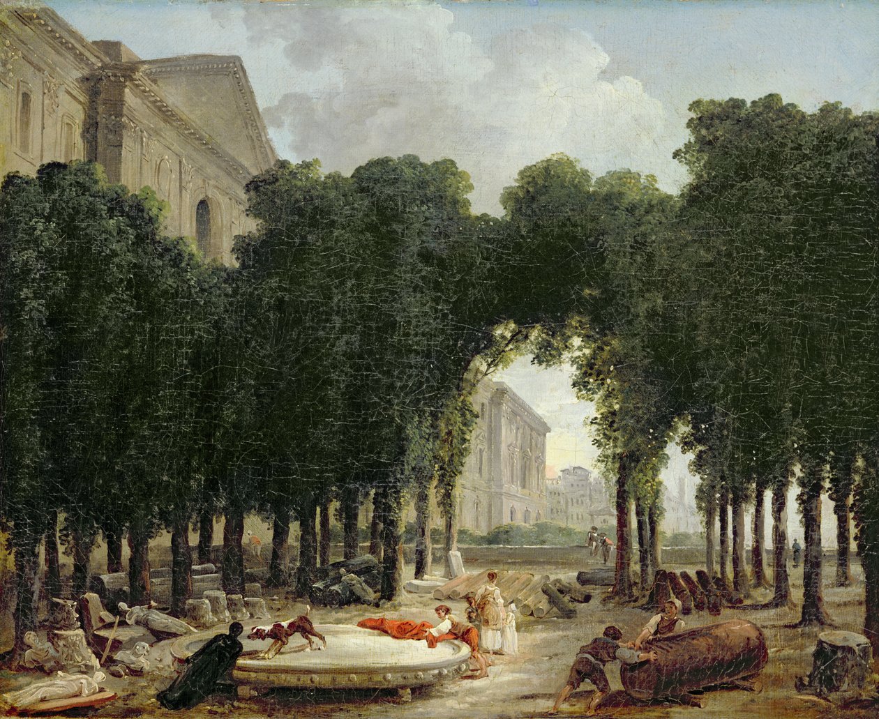Louvre a zahrady Infanta, 1798 od Hubert Robert