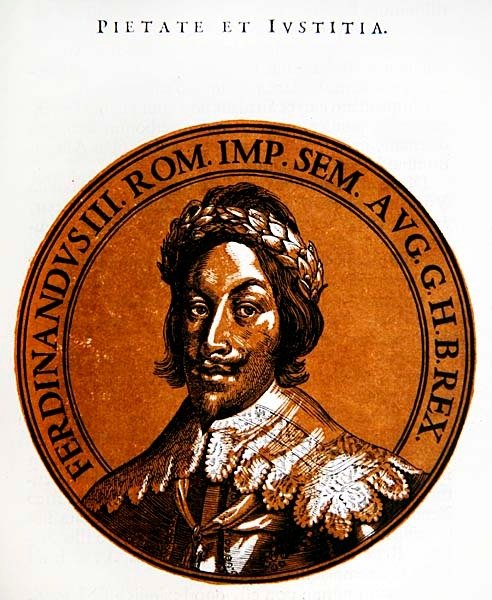 Medailonový portrét Ferdinanda III., císaře Svaté říše římské od Hubert (after) Goltzius