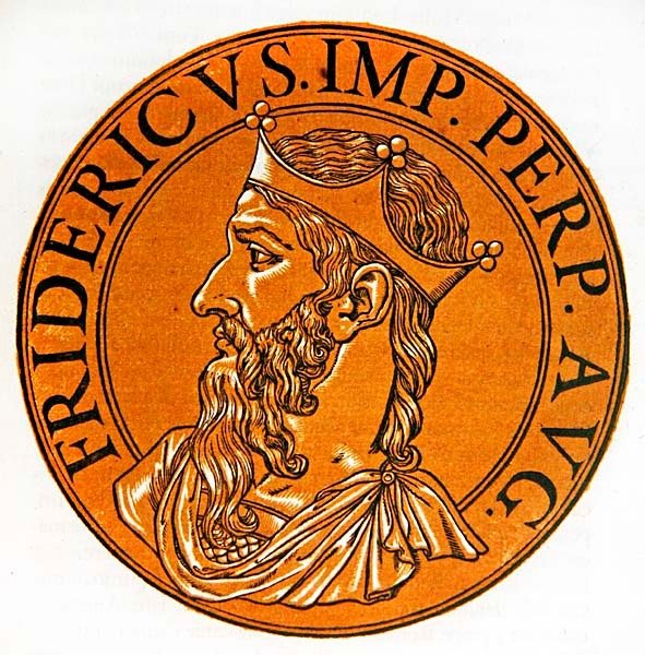 Medailonový portrét Fridricha I. Barbarossy od Hubert (after) Goltzius