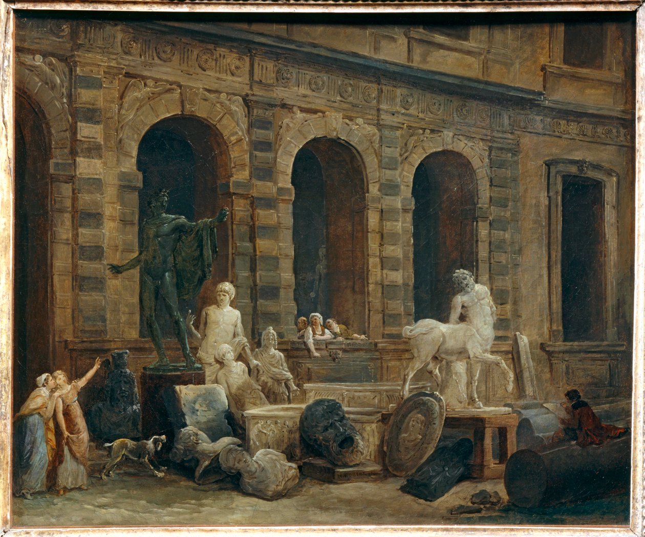 Kreslíř starožitností před Malou galerií Louvru ... od Hubert (circle of) Robert