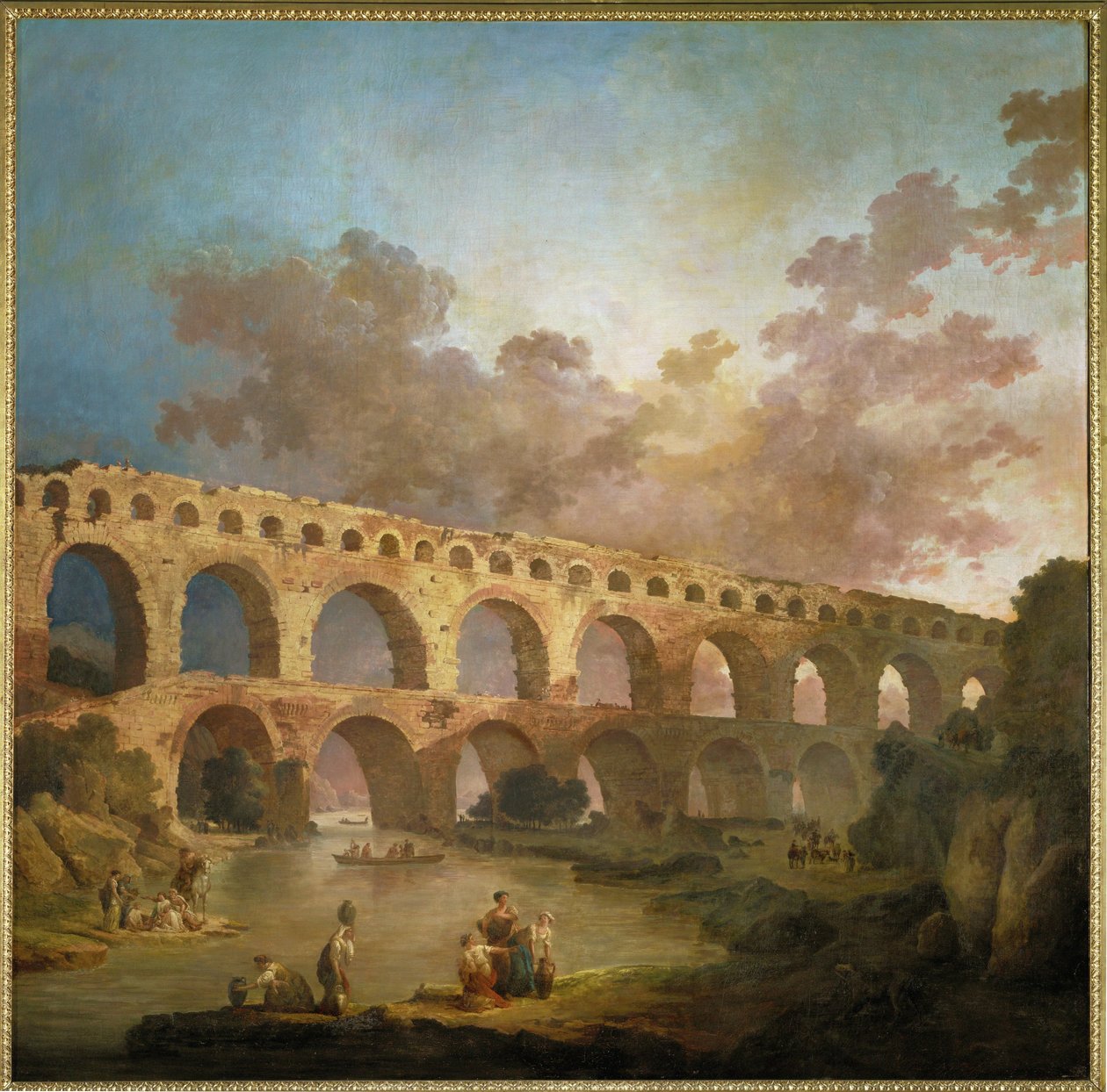 Le Pont du Gard. Římský akvadukt přes řeku Gard ... od Hubert (circle of) Robert