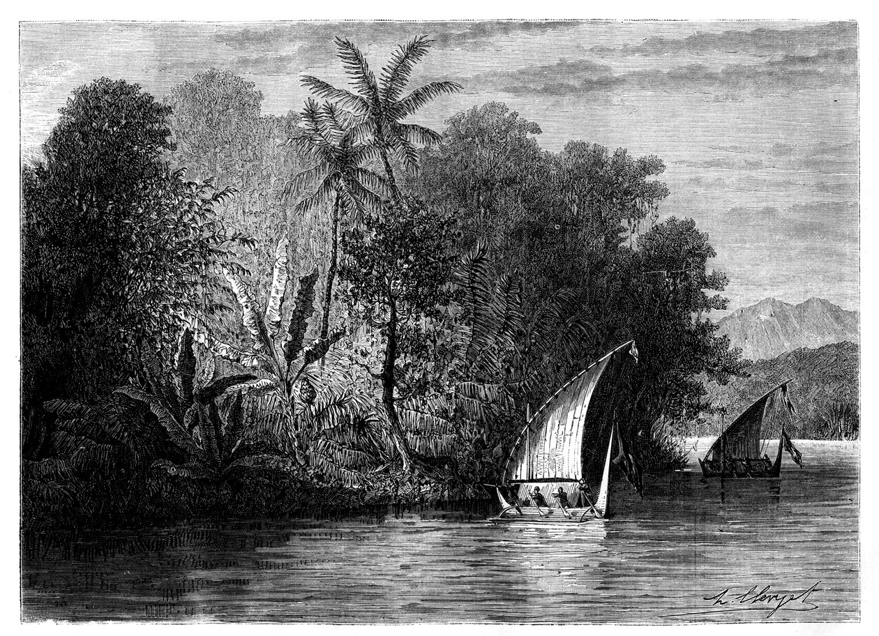 Pohled na Celebes, Indonésie, 19. století. od Hubert Clerget