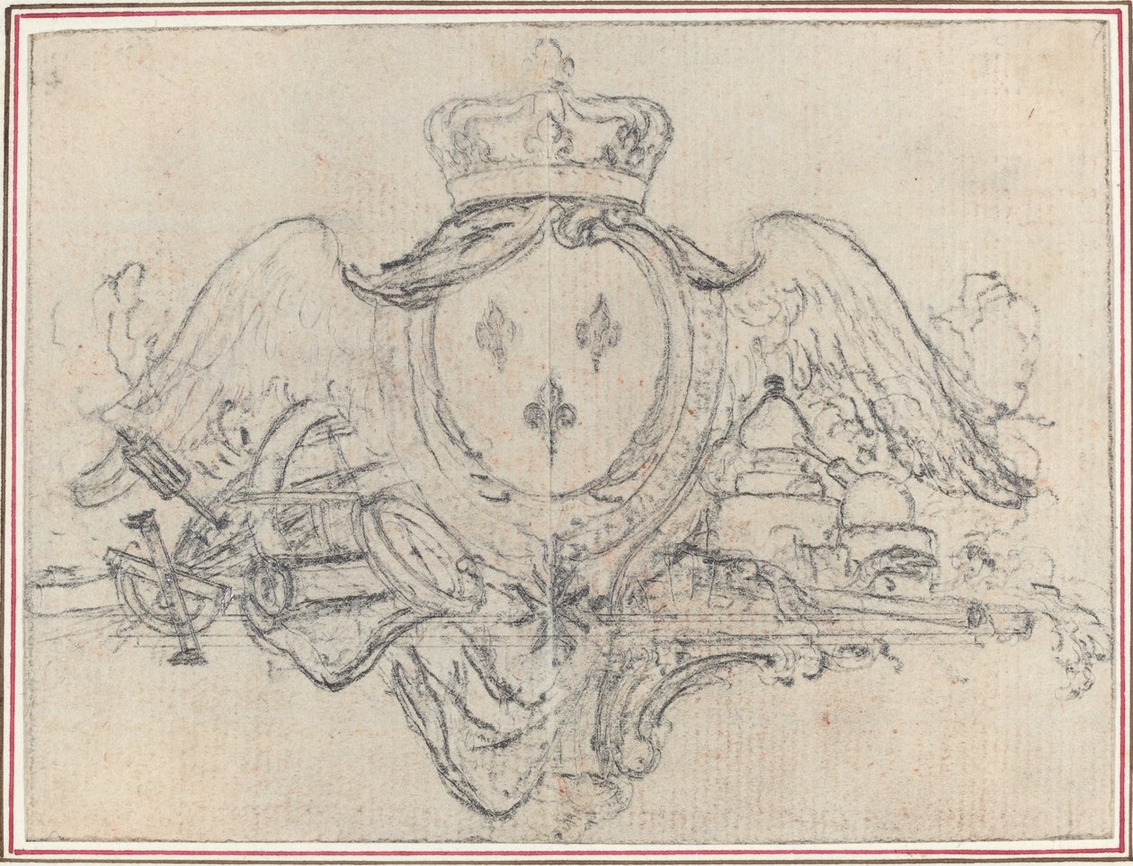 Paže francouzského krále s křídly a vědeckými nástroji od Hubert Francois Gravelot