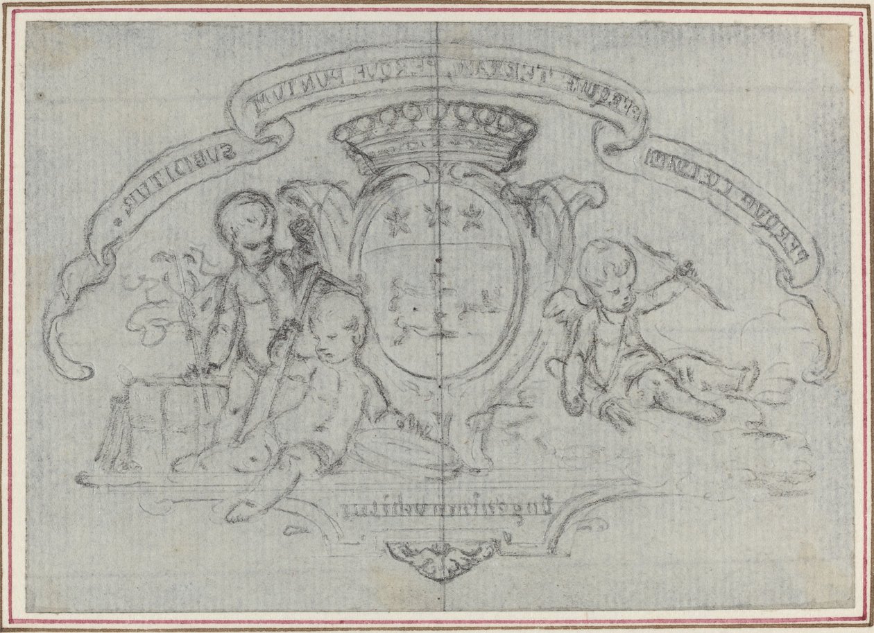 Erb se třemi putti od Hubert Francois Gravelot