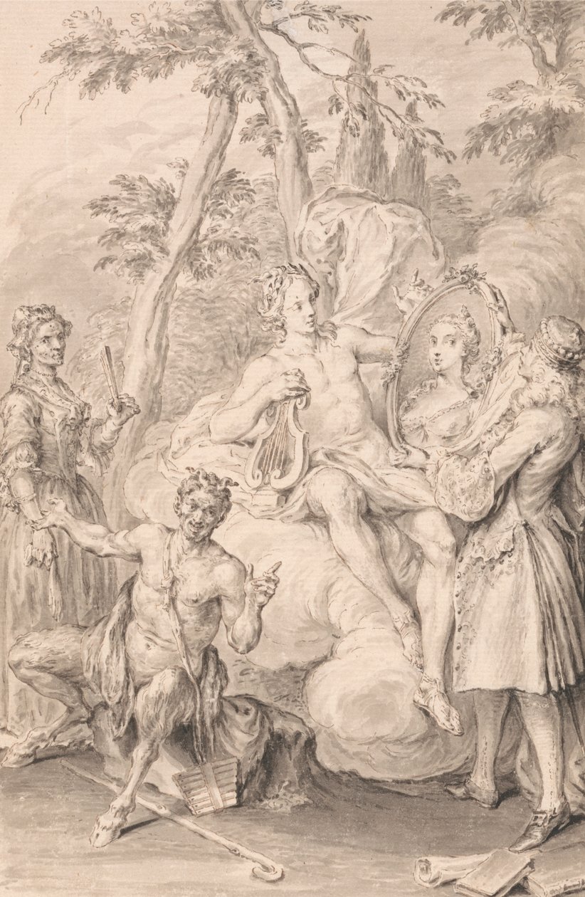 Kresba pro Frontispis: "Přípitek" od Hubert Francois Gravelot