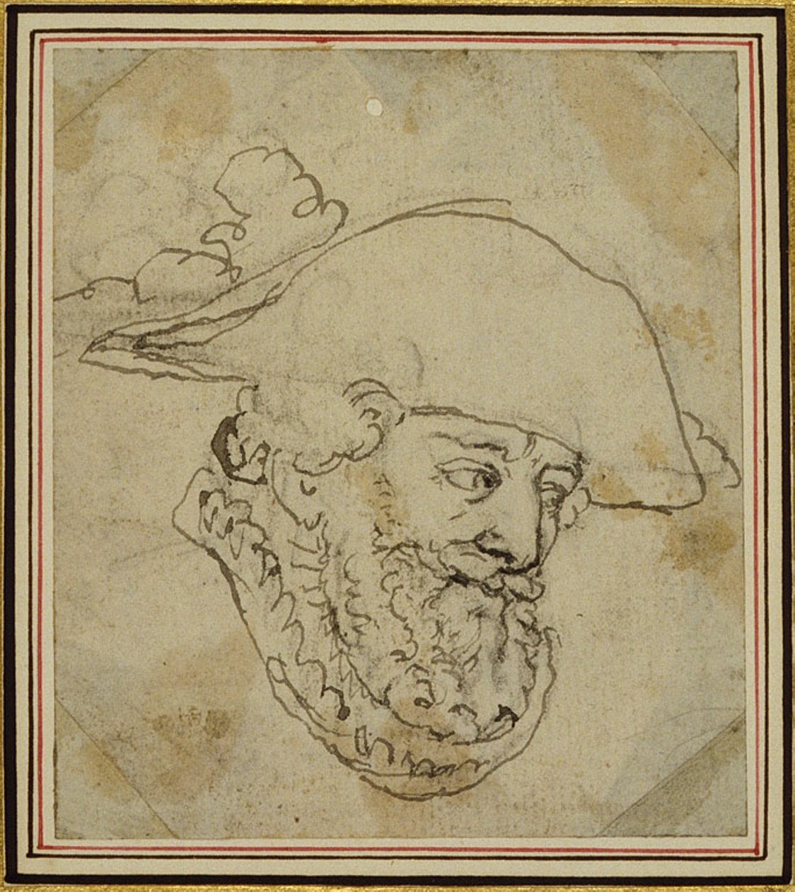 Hlava muže od Hubert Francois Gravelot