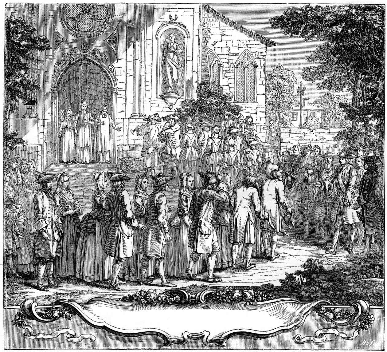 Manželství deseti chudých dívek, 1761, 1885. od Hubert Francois Gravelot