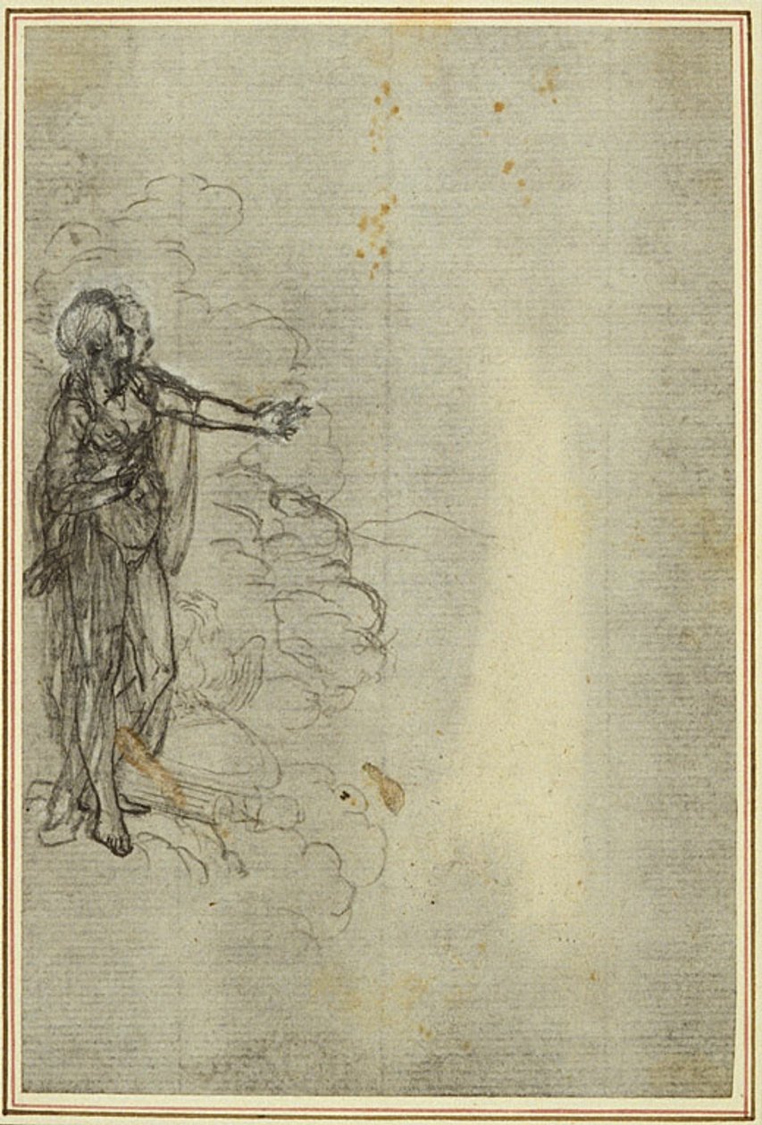 Studie k Lucainově "La Pharsale", Canto I, Stojící ženská postava od Hubert Francois Gravelot