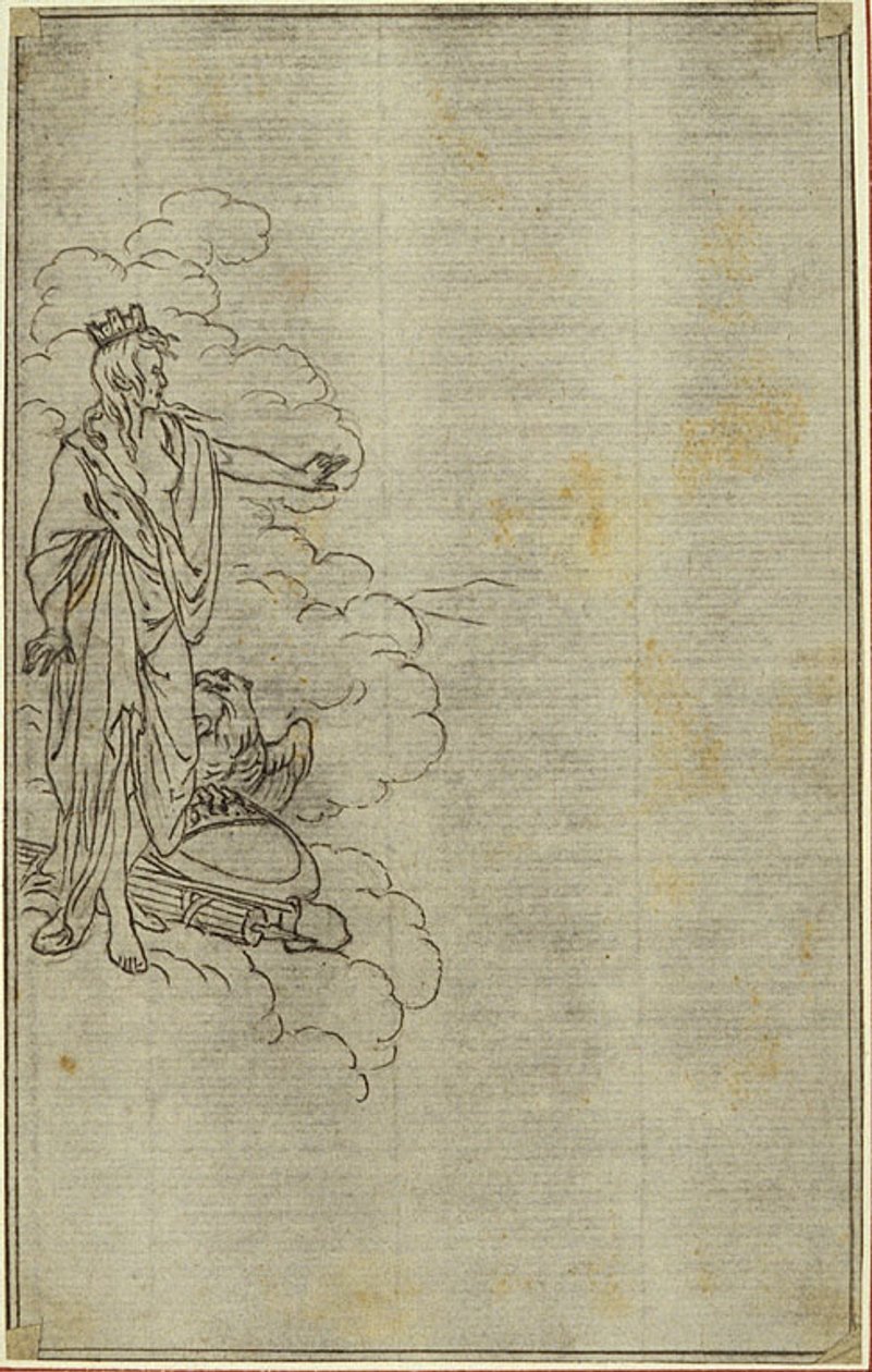 Studie k Lucainově "La Pharsale", Canto I, Stojící ženská postava s korunou od Hubert Francois Gravelot