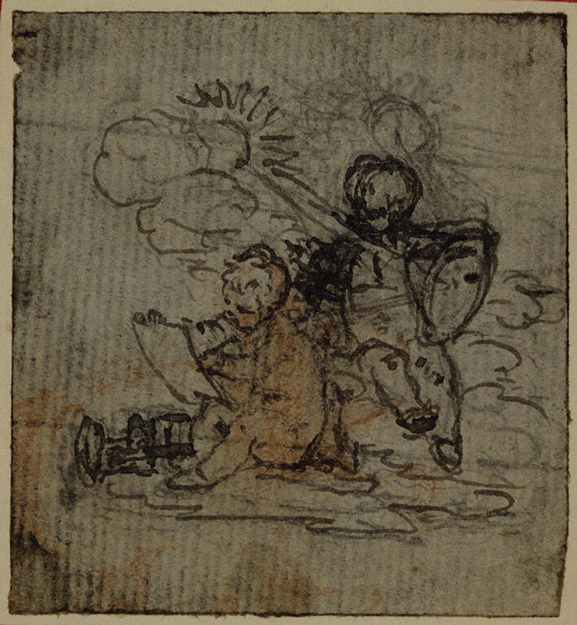 Studie k vinětě a titulnímu listu Tacitova díla "Tiberius aneb Prvních šest knih letopisů", 1. díl od Hubert Francois Gravelot