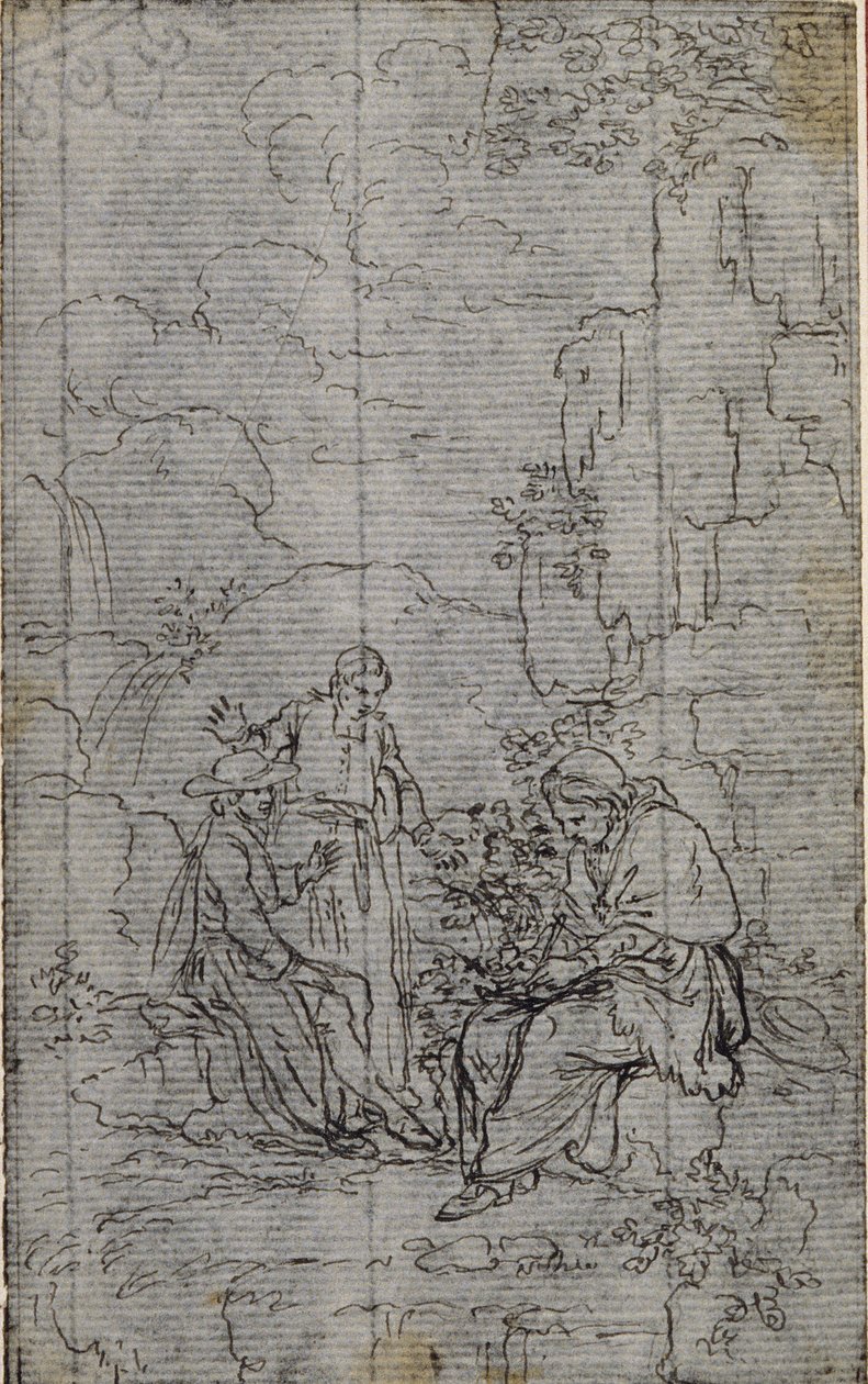Studie k vinětě v díle abbého Dinouarta "Vie du Venerable don Juan de Palafox", str. 391. od Hubert Francois Gravelot