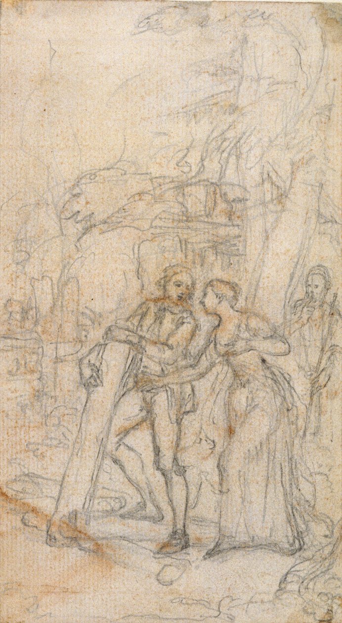 Studie ke hře Williama Shakespeara "Bouře" od Hubert Francois Gravelot