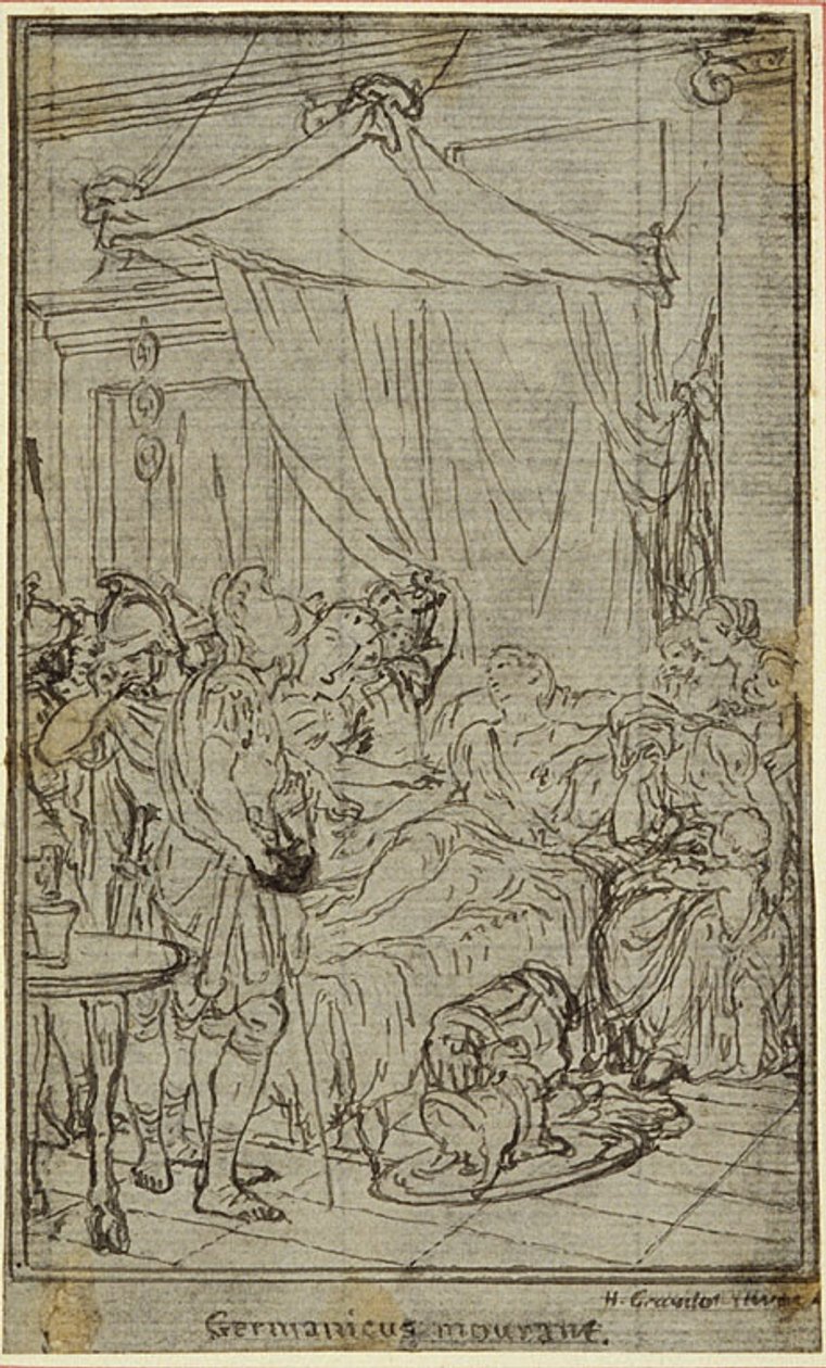 Studie k ilustraci v Tacitově díle "Tiberius aneb Prvních šest knih letopisů", kniha II, svazek 1. od Hubert Francois Gravelot
