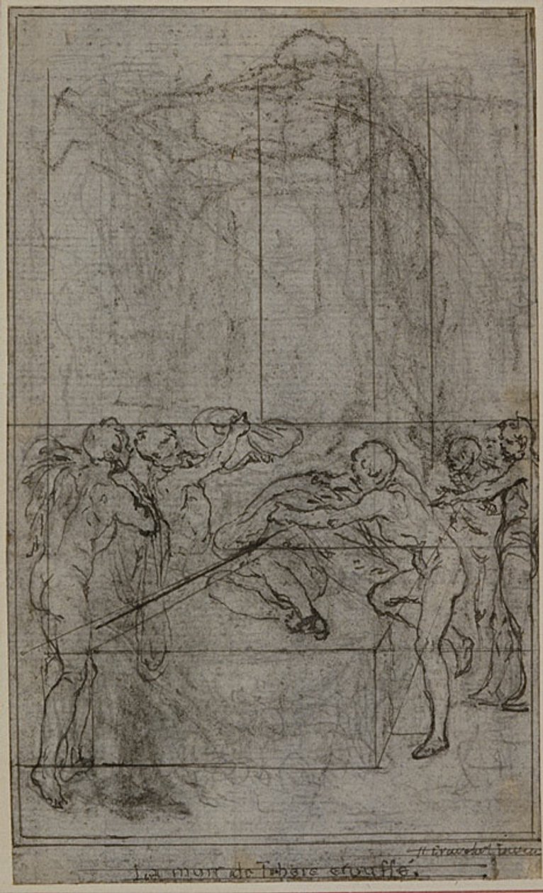 Studie k ilustraci v Tacitově díle "Tiberius aneb Šest prvních knih letopisů", kniha VI, svazek 3, 1. studie od Hubert Francois Gravelot
