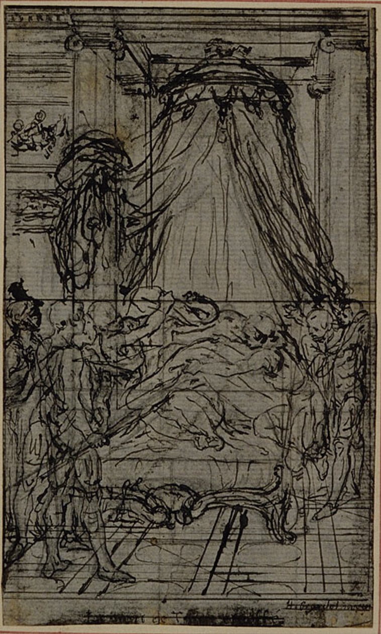Studie k ilustraci v Tacitově díle "Tiberius aneb Šest prvních knih letopisů", kniha VI, svazek 3, 2. studie od Hubert Francois Gravelot