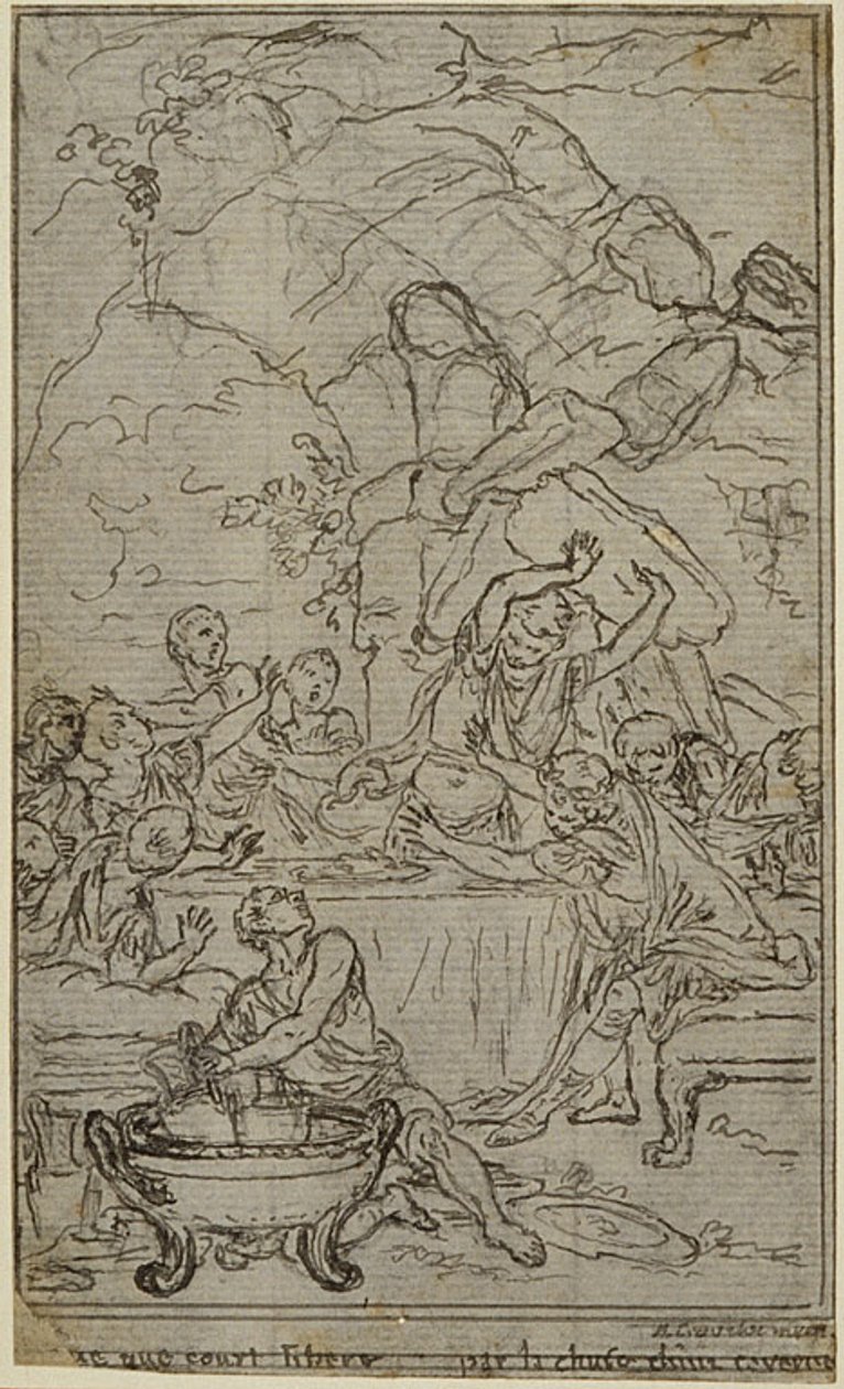 Studie k ilustraci v Tacitově díle "Tiberius aneb Šest prvních knih letopisů", kniha IV, svazek 2, 2. studie od Hubert Francois Gravelot
