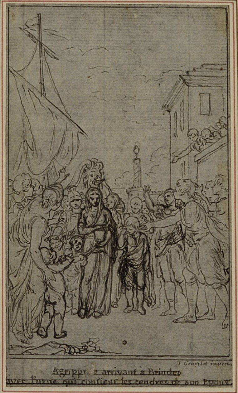 Studie k ilustraci v Tacitově díle "Tiberius aneb Šest prvních knih letopisů", kniha III, svazek 2, 2. studie od Hubert Francois Gravelot