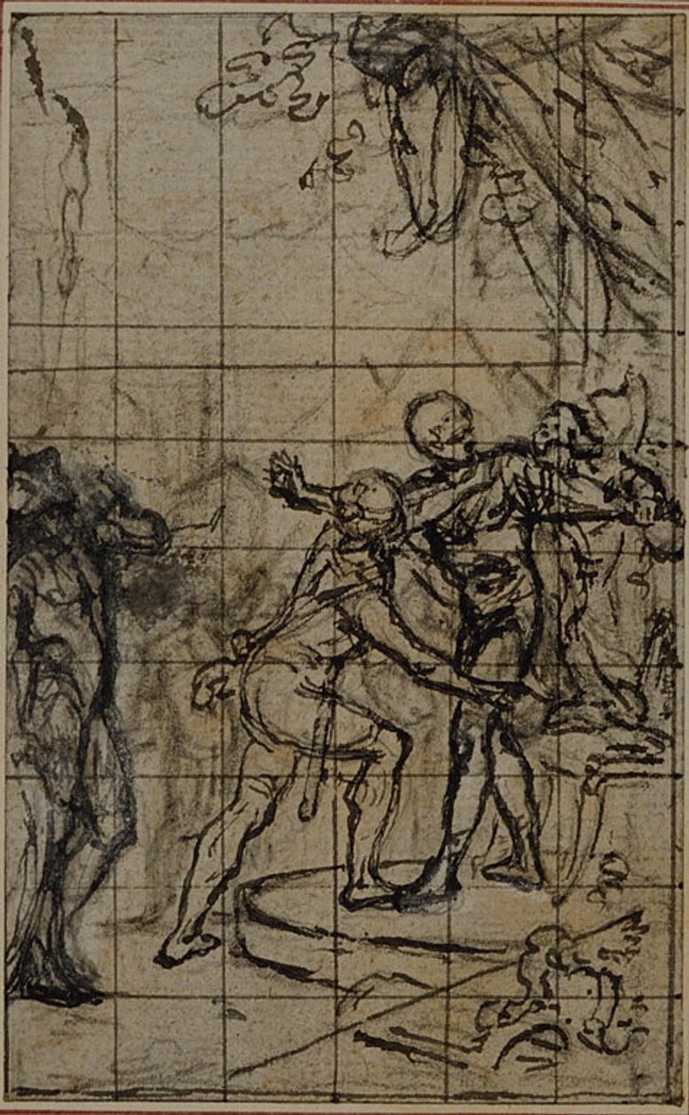 Studie k ilustraci v Tacitově díle "Tibère, ou Les Six Premiers Livres des Annales", kniha I, svazek 1, 2. studie od Hubert Francois Gravelot