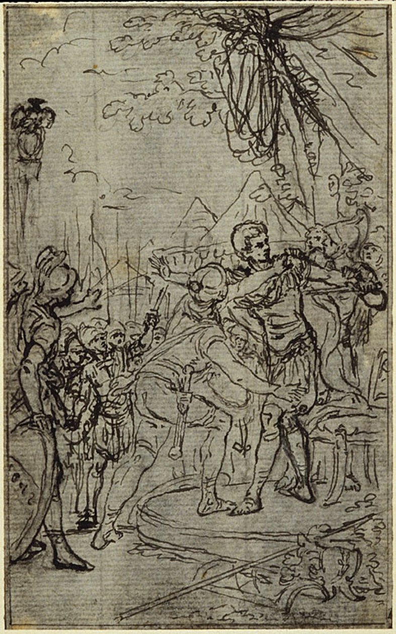 Studie k ilustraci v Tacitově díle "Tiberius aneb Šest prvních knih letopisů", kniha I, svazek 1, 3. studie od Hubert Francois Gravelot