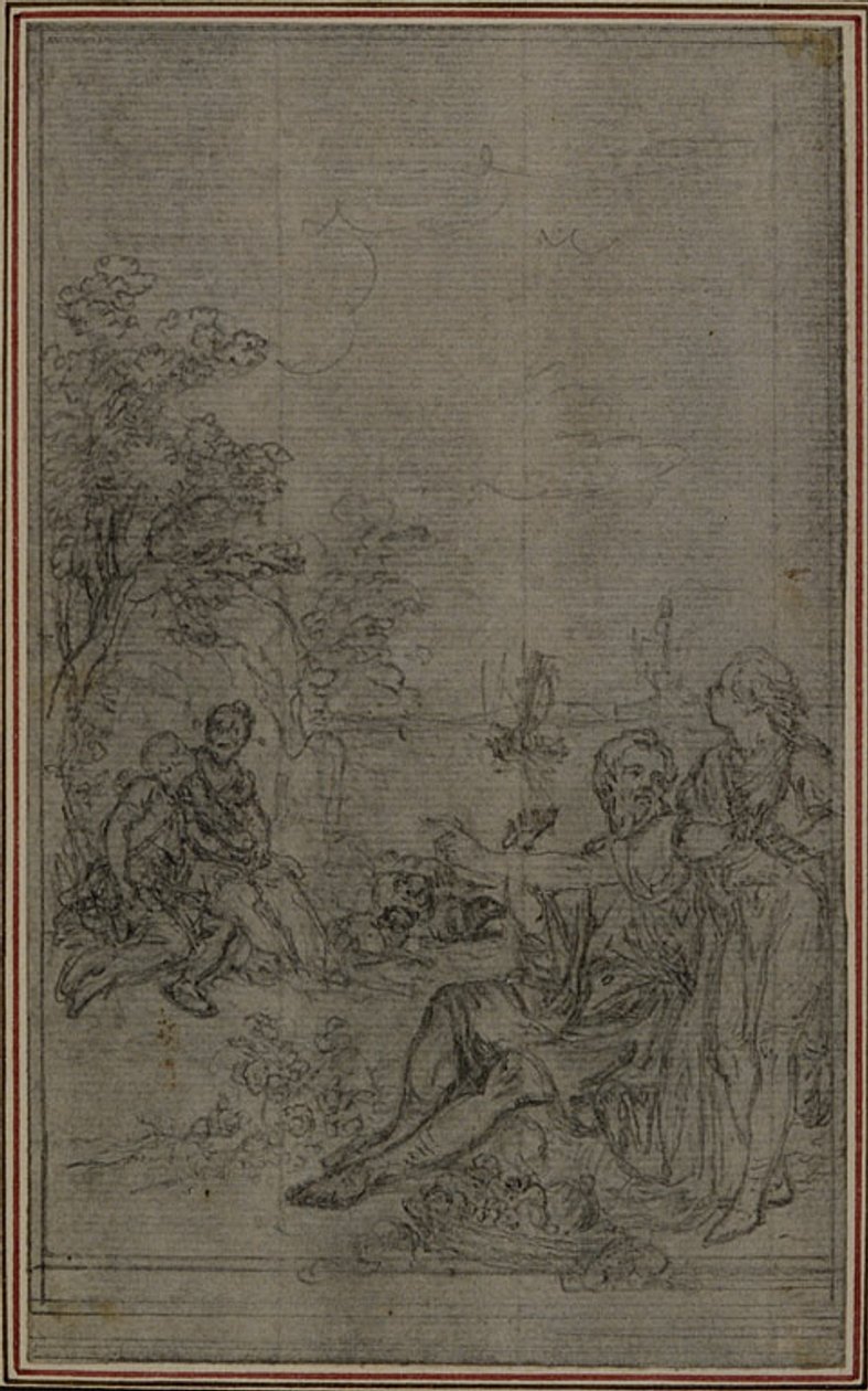 Studie k vinětě Lucretiova díla "O povaze věcí", svazek II, kniha IV od Hubert Francois Gravelot