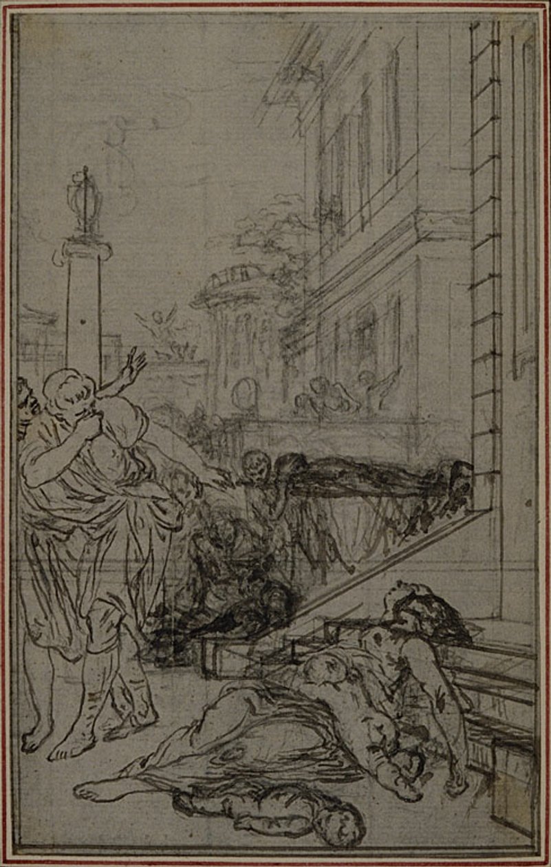 Studie k vinětě Lucretiova díla "O povaze věcí", svazek II, kniha VI od Hubert Francois Gravelot
