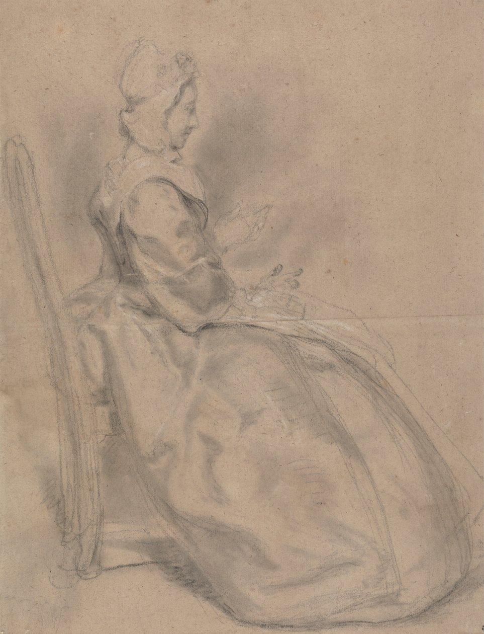 Studie sedící dámy od Hubert Francois Gravelot