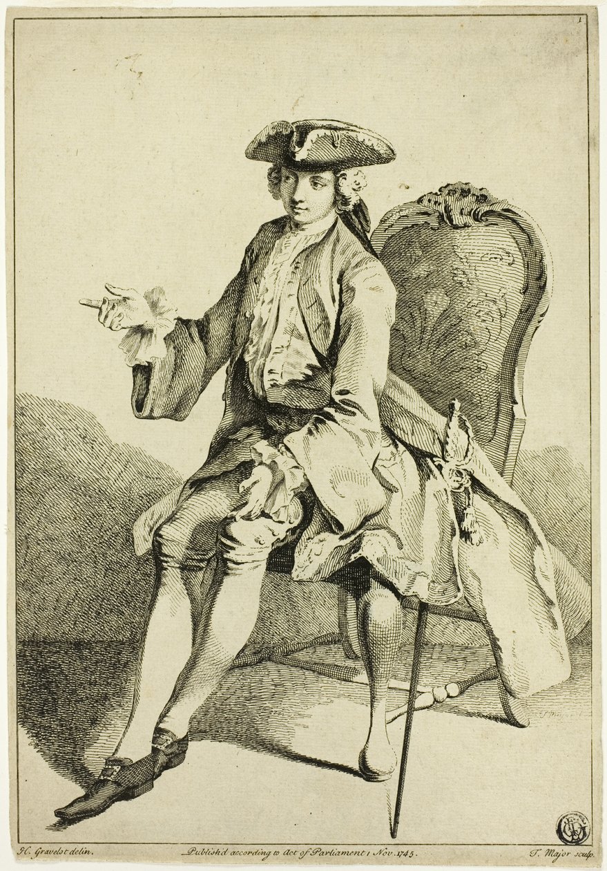 Mladý Seigneur sedí od Hubert Francois Gravelot