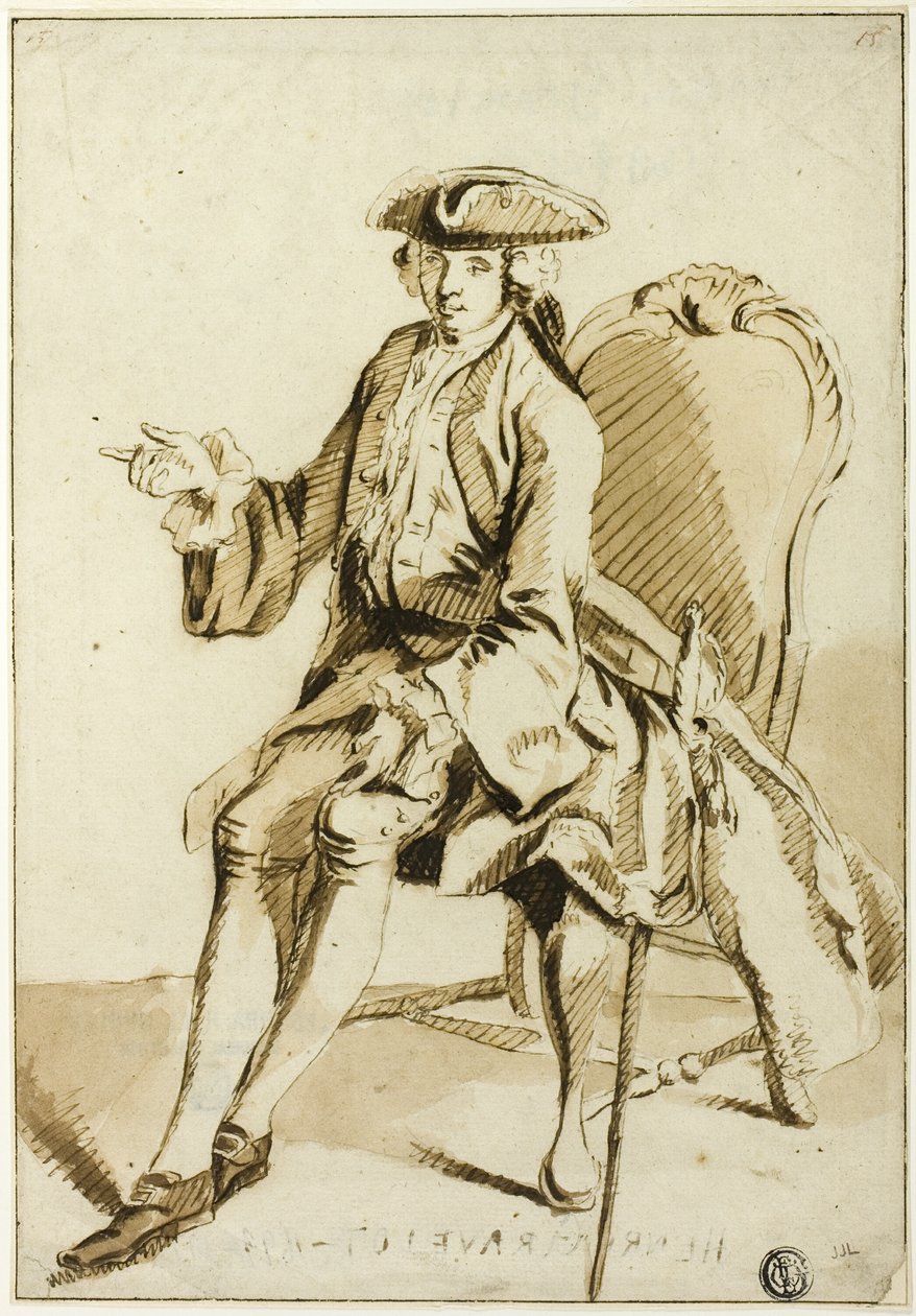 Mladý Seigneur sedí od Hubert Francois Gravelot