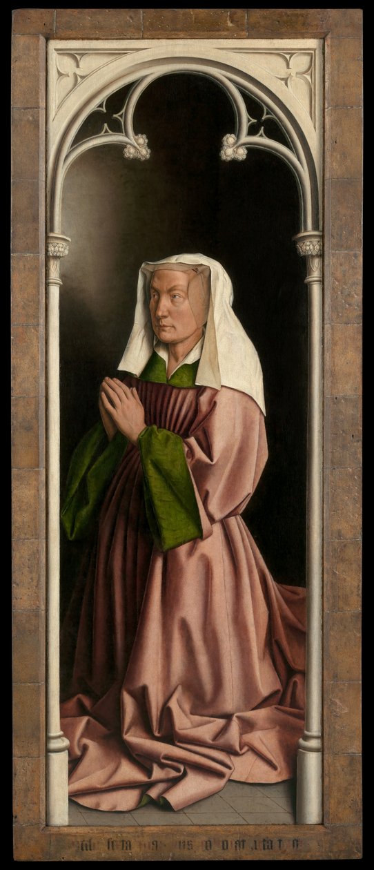 Portrét Lysbette Borluut, panel z exteriéru gentského oltáře od Hubert & Jan van (1390 1441) Eyck