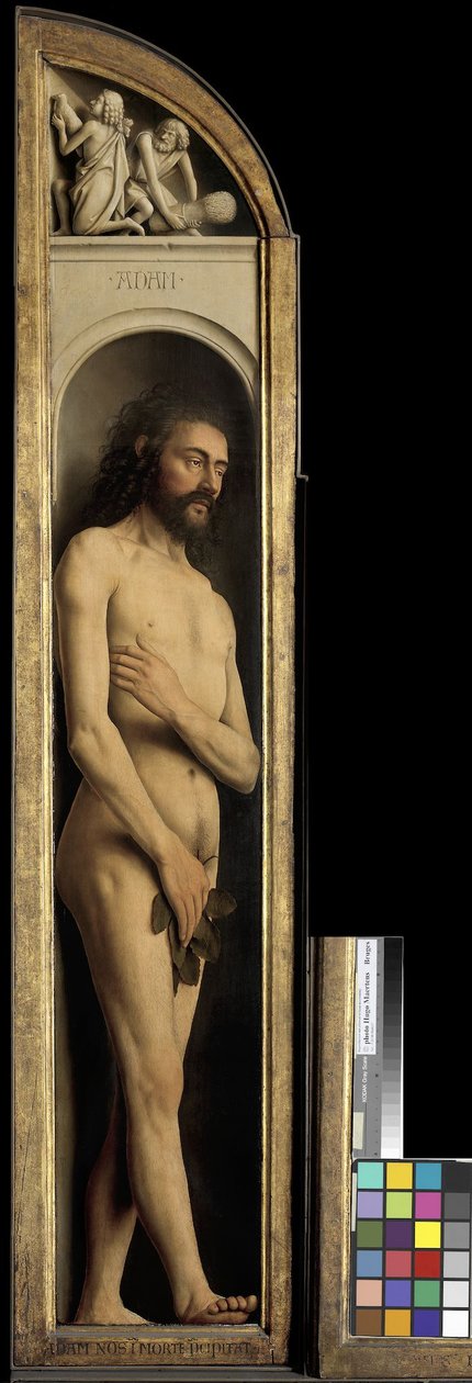 Adam, detail z levého křídla gentského oltáře od Hubert & Jan van (1390 1441) Eyck