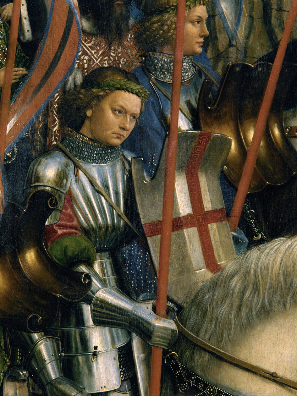 Detail sv. Jiří, od rytířů Kristových, z levé strany gentského oltáře od Hubert & Jan van (1390 1441) Eyck