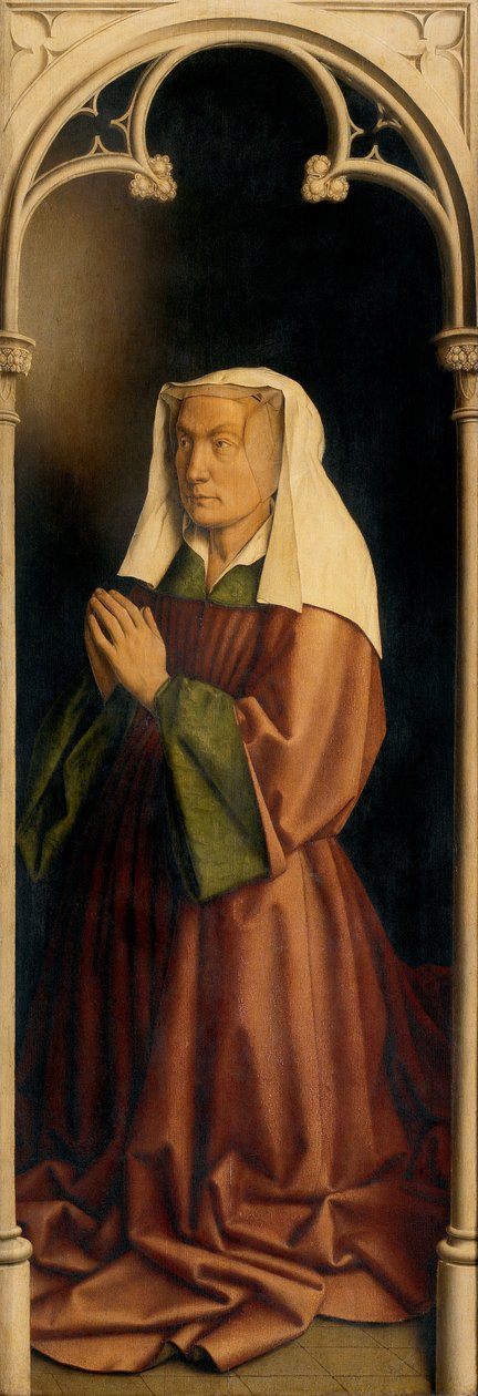 Portrét Lysbette Borluut, panel z exteriéru gentského oltáře od Hubert & Jan van (1390 1441) Eyck