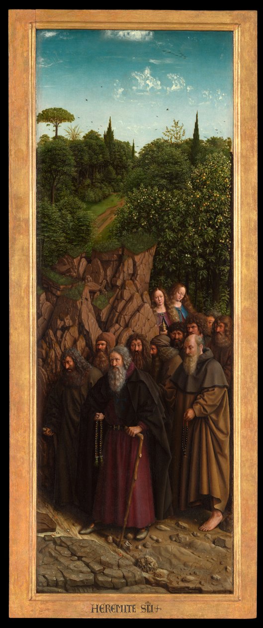 Poustevníci, z pravé strany Gentského oltáře od Hubert & Jan van (1390 1441) Eyck