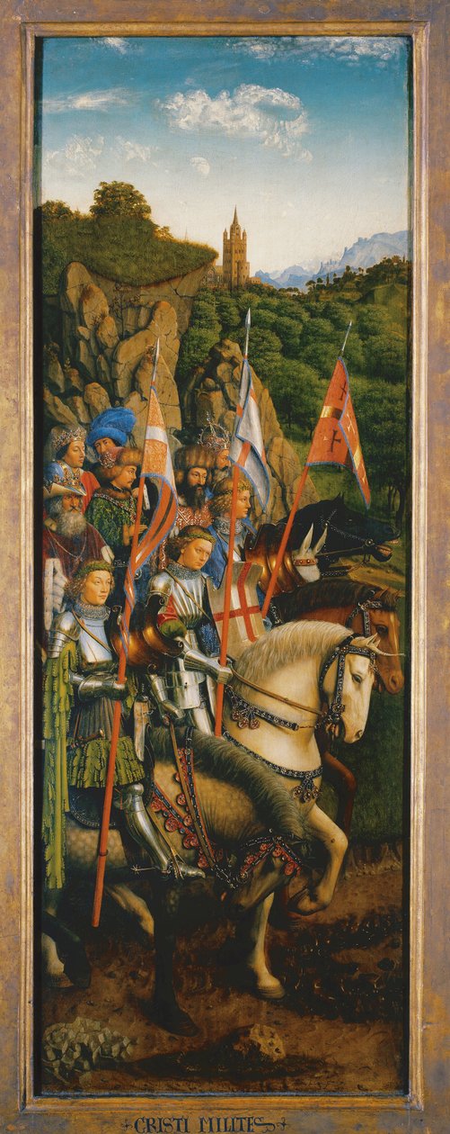 Rytíři Kristovi, z levé strany Gentského oltáře od Hubert & Jan van (1390 1441) Eyck