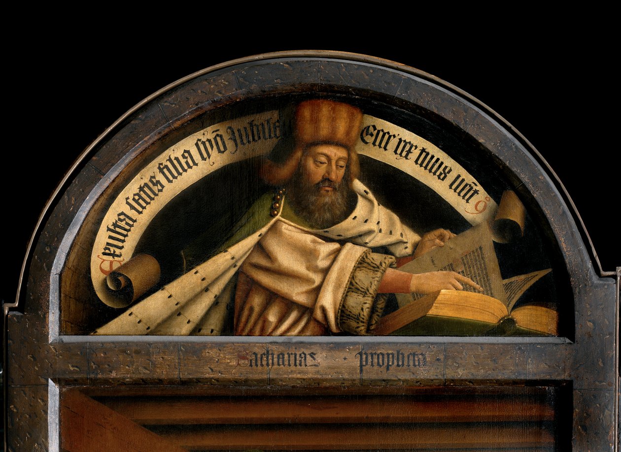 Prorok Zachariáš, z vnější strany levého křídla gentského oltáře od Hubert & Jan van (1390 1441) Eyck