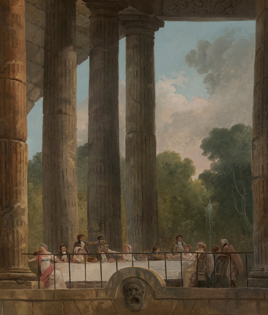 Banket v ruinách chrámu od Hubert Robert
