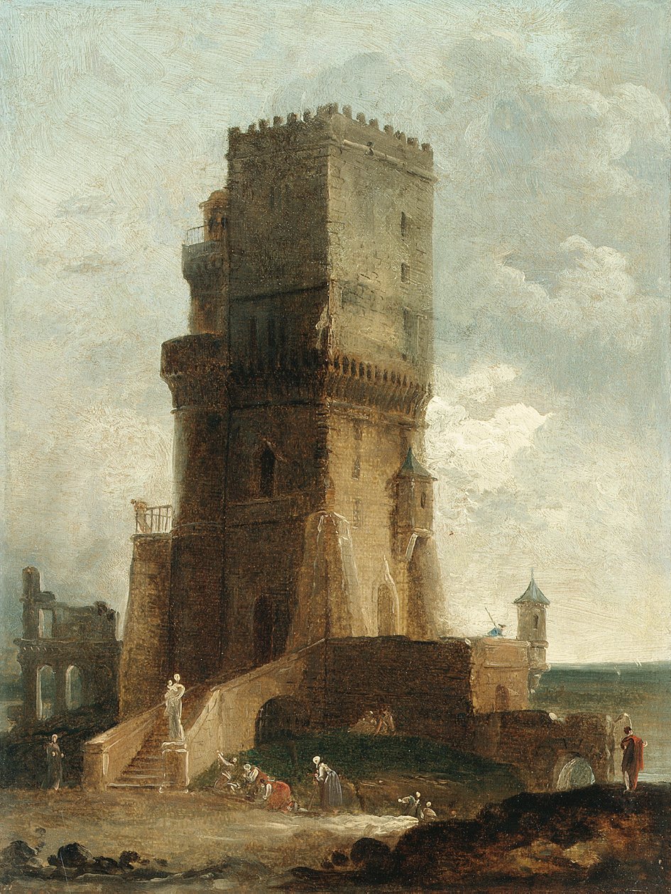 Capriccio z věže Benevento od Hubert Robert