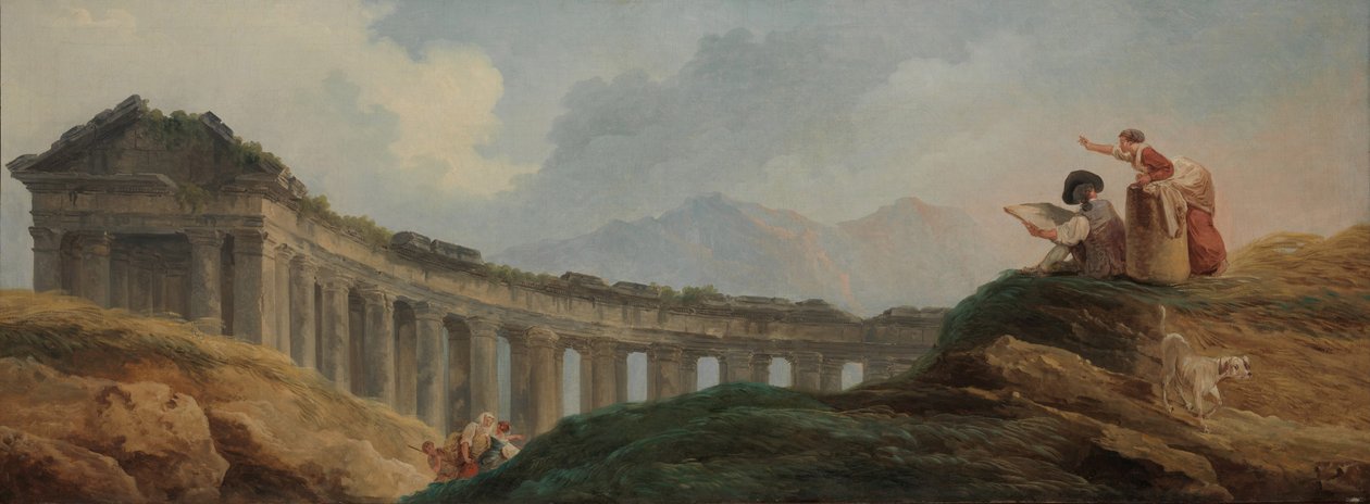 Kolonáda v ruinách od Hubert Robert