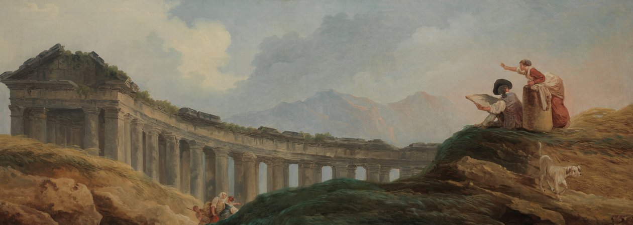 Kolonáda v ruinách. od Hubert Robert