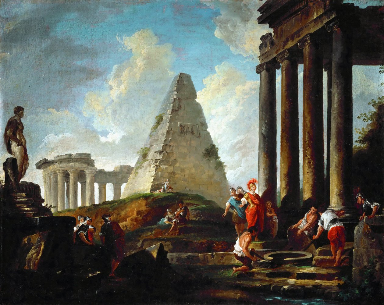Alexandr Veliký před Achilovým hrobem od Hubert Robert