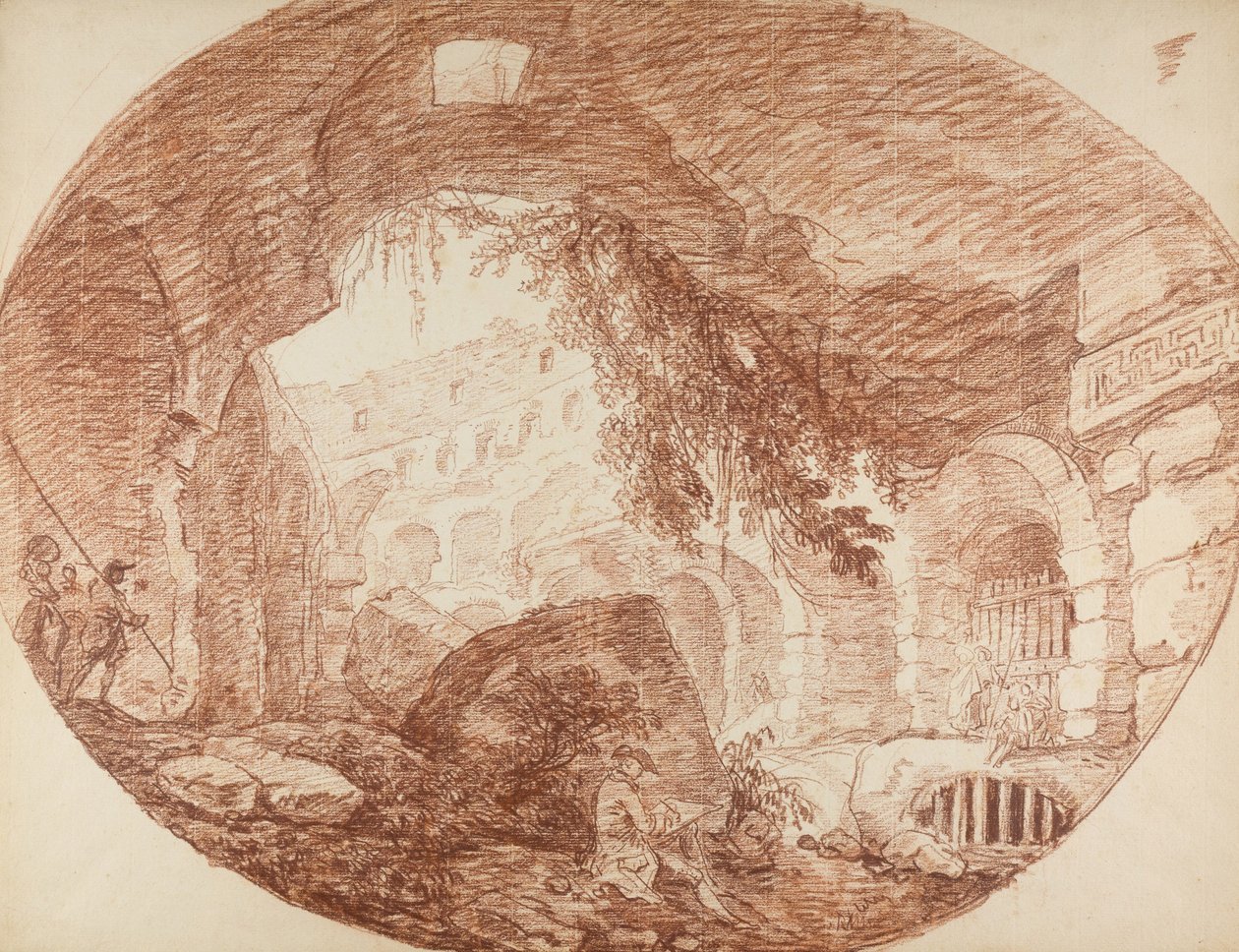 Umělec sedící v troskách Kolosea, kolem roku 1759 od Hubert Robert
