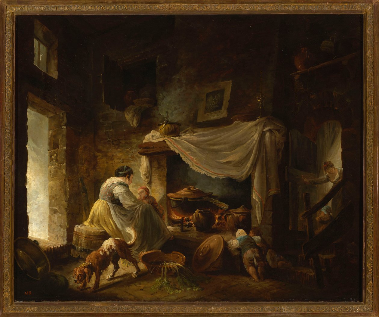 Venkovská kuchyně v troskách (Italská kuchyně) od Hubert Robert