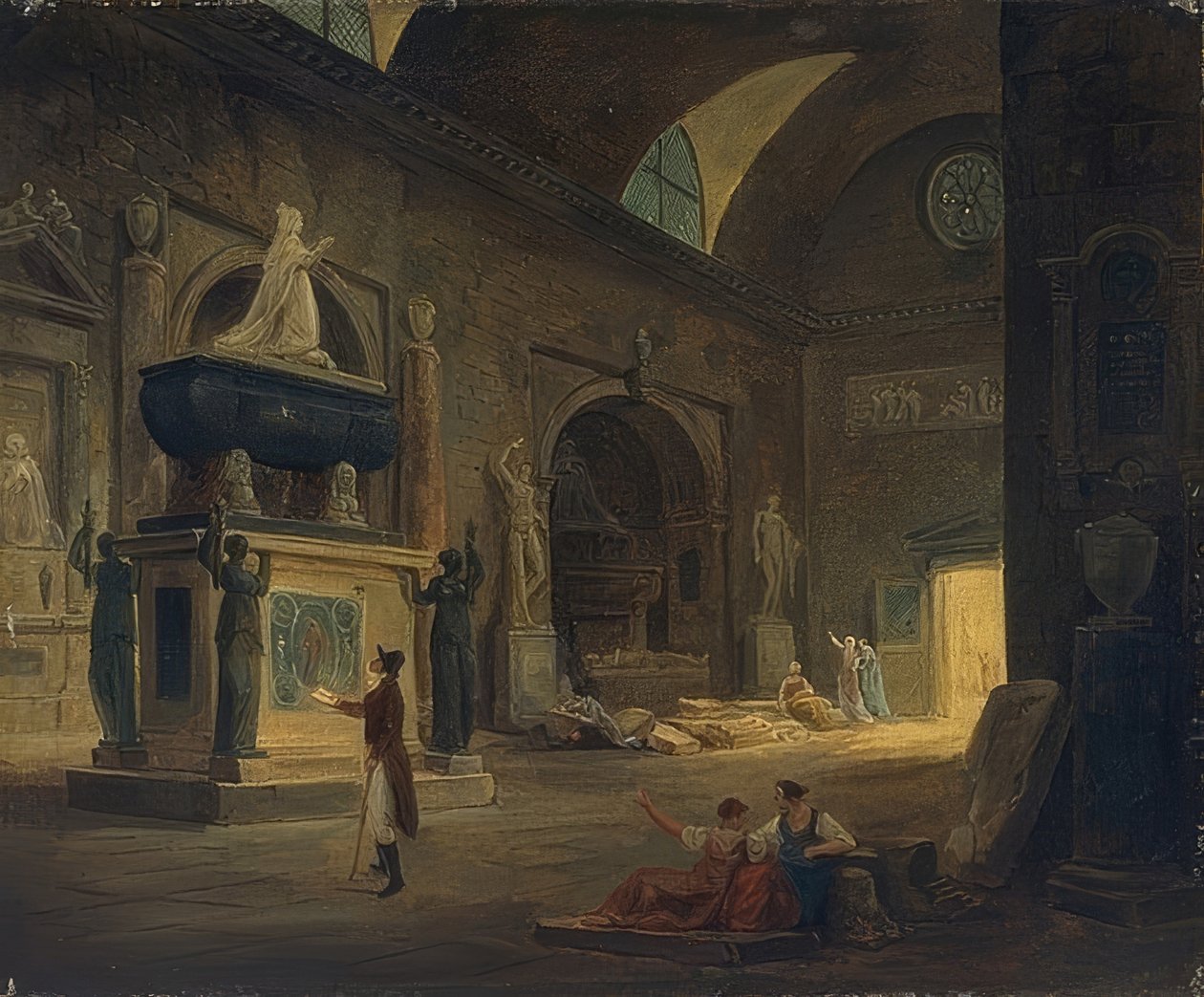 Místnost v Muzeu památek. Kolem 1800 od Hubert Robert