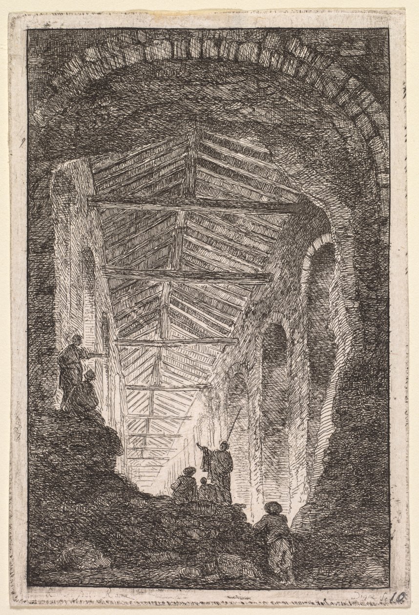 Večery v Římě: Galerie starožitností od Hubert Robert
